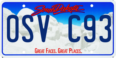 SD license plate 0SVC93