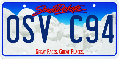SD license plate 0SVC94