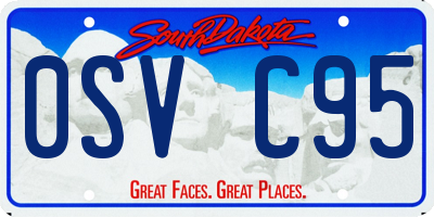 SD license plate 0SVC95