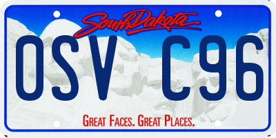 SD license plate 0SVC96