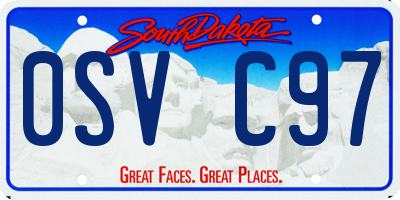 SD license plate 0SVC97