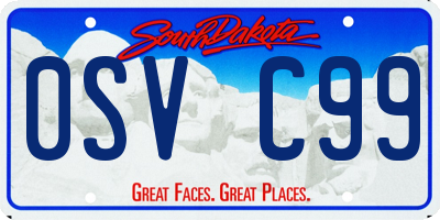 SD license plate 0SVC99