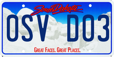 SD license plate 0SVD03
