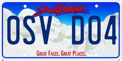 SD license plate 0SVD04