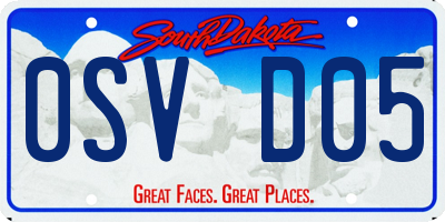 SD license plate 0SVD05