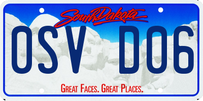 SD license plate 0SVD06