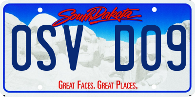 SD license plate 0SVD09