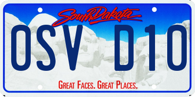 SD license plate 0SVD10