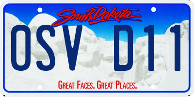 SD license plate 0SVD11