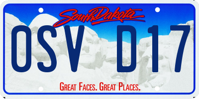 SD license plate 0SVD17