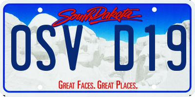 SD license plate 0SVD19