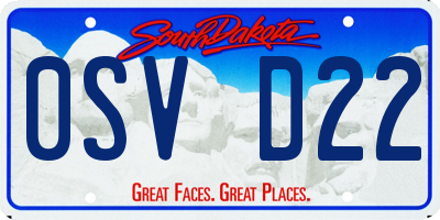 SD license plate 0SVD22