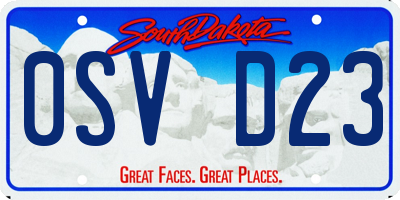 SD license plate 0SVD23