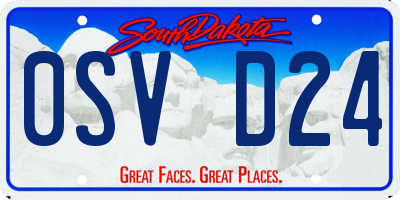 SD license plate 0SVD24