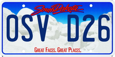 SD license plate 0SVD26