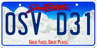 SD license plate 0SVD31