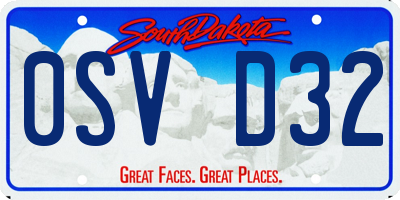 SD license plate 0SVD32