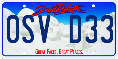 SD license plate 0SVD33