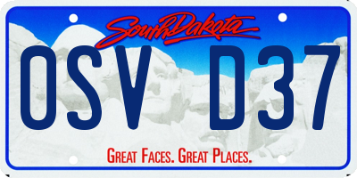 SD license plate 0SVD37