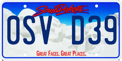 SD license plate 0SVD39