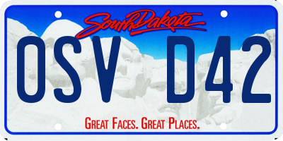 SD license plate 0SVD42