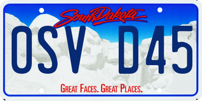 SD license plate 0SVD45