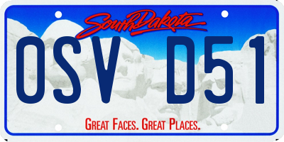 SD license plate 0SVD51