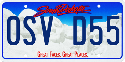 SD license plate 0SVD55