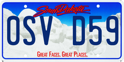 SD license plate 0SVD59