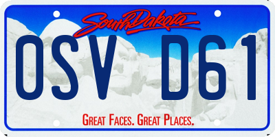 SD license plate 0SVD61