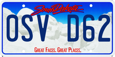 SD license plate 0SVD62