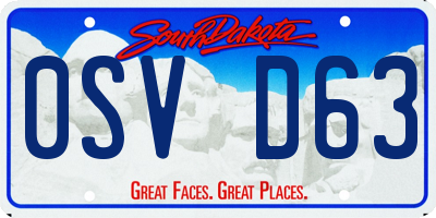 SD license plate 0SVD63