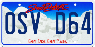 SD license plate 0SVD64