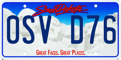 SD license plate 0SVD76