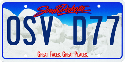 SD license plate 0SVD77
