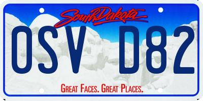 SD license plate 0SVD82