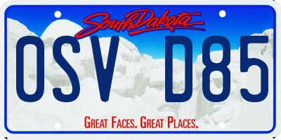 SD license plate 0SVD85