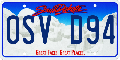 SD license plate 0SVD94