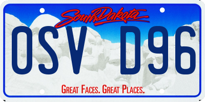 SD license plate 0SVD96