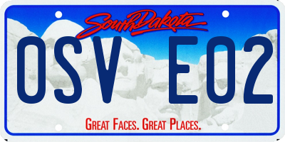 SD license plate 0SVE02