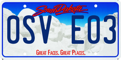 SD license plate 0SVE03