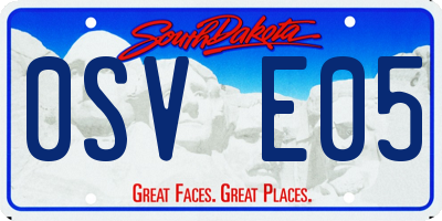 SD license plate 0SVE05