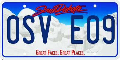 SD license plate 0SVE09
