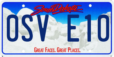 SD license plate 0SVE10