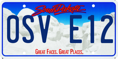 SD license plate 0SVE12