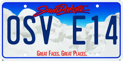 SD license plate 0SVE14