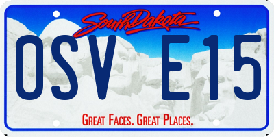SD license plate 0SVE15