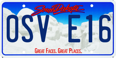 SD license plate 0SVE16