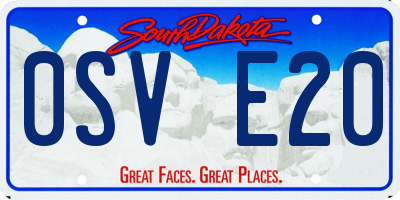SD license plate 0SVE20