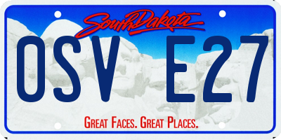 SD license plate 0SVE27